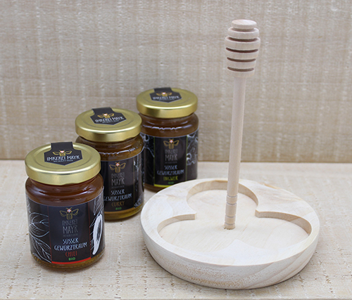 Honigständer mit 3 Sorten Bio Süsser Gewürztraum (3x 125g)